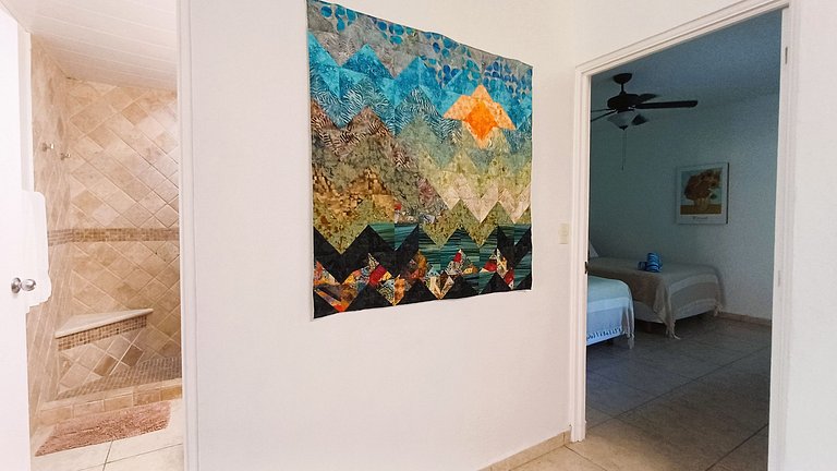 Bay Blue, 2BR on the Lagoon, next to the beach.
