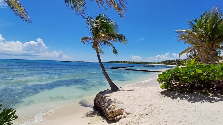 Bay Blue, 2BR on the Lagoon, next to the beach.